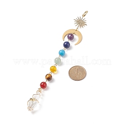 7 Chakra-Edelstein-Perlen-Anhänger-Dekorationen&nbsp;HJEW-JM00797-01
