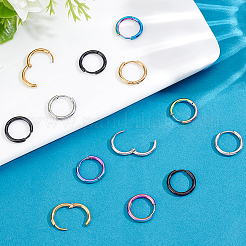 32 pieza de pendientes de aro huggie de acero inoxidable de 4 colores&nbsp;EJEW-PH0001-50