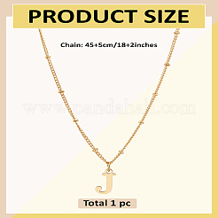 Collier avec pendentif lettre en acier inoxydable 304 et chaîne en laiton 1 pièce&nbsp;NJEW-LP0001-35J-G