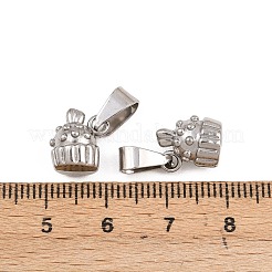 304ステンレスペンダント  ストロベリーカップケーキチャーム  イオンプレーティング（ip）  ステンレス鋼色  11x10x3.3mm  穴：8x3.4mm&nbsp;STAS-B167-21C-P
