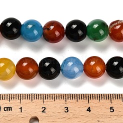 Окрашенные естественный агат бисер пряди G-G203-10G-10mm