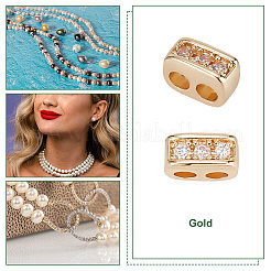 12 шт. латунные подвески-коннекторы с прозрачным кубическим цирконием KK-GO0001-32