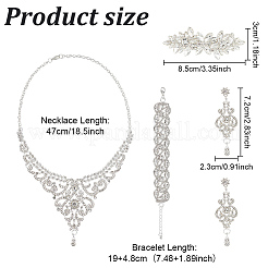 Комплект свадебных украшений из хрустальных страз SJEW-GO0001-02