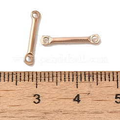 イオンプレーティング（IP）304ステンレススチールリンク  バーコネクタチャーム  ローズゴールド  15x2.5x1.5mm  穴：1.4mm&nbsp;STAS-Q323-05A-RG