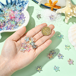 100 шт. 10-х цветные стеклянные бусины ручной работы в виде морских звезд&nbsp;GLAA-SC0002-80B