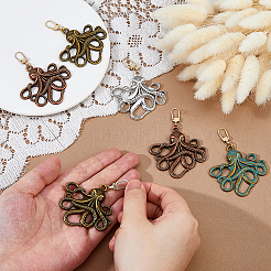 8 шт. 4 цвета тибетский стиль сплав осьминог подвеска украшения&nbsp;HJEW-DC00102