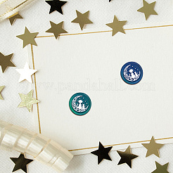 Латунная восковая печать штамп с ручкой AJEW-WH0184-0598