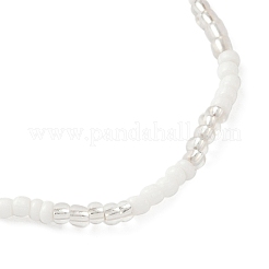 Стеклянные бусины эластичные браслеты для женщин BJEW-JB11638-04