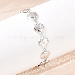 Bracelets en laiton à maillons en forme d'étoile de mer&nbsp;BJEW-K248-07C-P