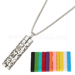 1 шт. ожерелье из нержавеющей стали в виде мини-полой колонны в виде флакона для духов NJEW-SP0001-01