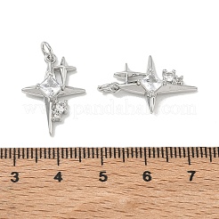 Pendentifs en laiton Shegrace pavés de zirconiums cubiques transparents&nbsp;XGRQ4G290-686P