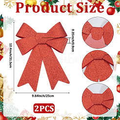 Рождественский ПВХ блестящий бант&nbsp;AJEW-SP0003-72B-01