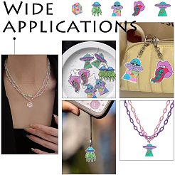 20шт 5 стиля инопланетянин тема красочные акриловые подвески FIND-CA0006-56