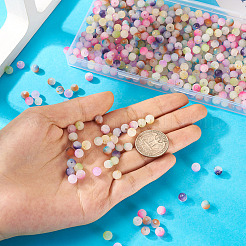 540 Stück 9 Farben mattierte Backfarbe Crackle-Glasperlen mit Glitzerpulver&nbsp;DGLA-TA0001-27