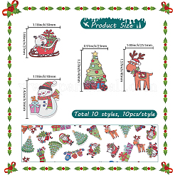 100 шт. 10 стиля рождественские 2-дырочные пуговицы из клена&nbsp;WOOD-SP0001-67