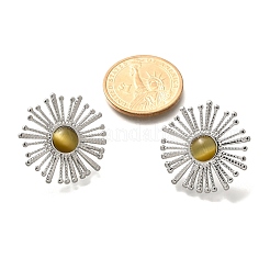 Серьги-гвоздики из нержавеющей стали 304 со стеклянными вставками EJEW-M070-05P