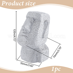 ビニール製眼鏡ホルダー  モアイ石像  ライトグレー  93x70x120mm&nbsp;AJEW-WH0481-690