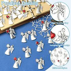 30 pendentif en alliage argent antique avec strass&nbsp;FIND-CJ0006-07