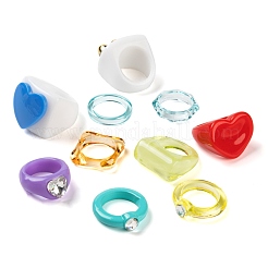 18 шт. Акриловые кольца для пальцев RJEW-LS0001-01