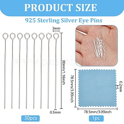 30 шт. 925 шт. серебряных штифта для глаз&nbsp;STER-BC0002-59B