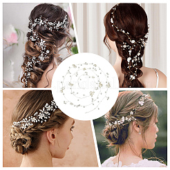 Ободки для невесты из искусственного жемчуга с полиэстером и смолой OHAR-WH20010-07S