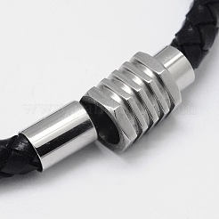 Плетеные браслеты шнур кожаный BJEW-I199-08