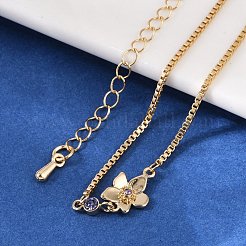 Браслеты-цветы с микропаве из кубического циркония из латуни на день рождения&nbsp;BJEW-U031-01G-02