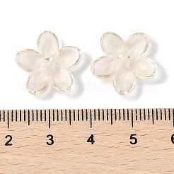 透明スプレーペイントガラスビーズ  花  古いレース  15.5x16x3.5mm  穴：1.8mm&nbsp;GLAA-Z011-07D