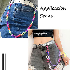 40 прядь 10-х цветных цепочек-скрепок из непрозрачного акрила ручной работы&nbsp;KY-YS0001-04