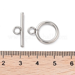 変色しない304ステンレススチールリングトグル留め具  ステンレス鋼色  19x15x2mm  穴：2.2mm  バー：6.5x21x2mm  穴：3mm&nbsp;X1-STAS-A092-09H-P