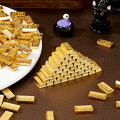 亜鉛合金模造金レンガ200個  ホームオフィスの風水装飾用  ゴールドカラー  14x6.5x3mm&nbsp;DJEW-DC0001-22