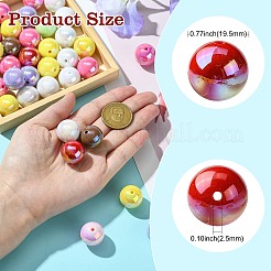 50 шт. переливающиеся акриловые бусины с УФ-покрытием&nbsp;OACR-CJ0002-04