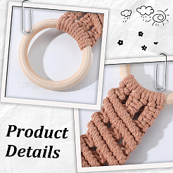 3шт. вешалка для полотенец из хлопчатобумажной нити 3 цветов AJEW-GF0011-76