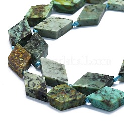 Fili di perle naturali di turchese africano (diaspro)&nbsp;G-245-E01-02