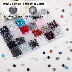 Fai da te perle di vetro e perle acriliche finte rotonde kit per la creazione di gioielli&nbsp;DIY-SP0002-78D