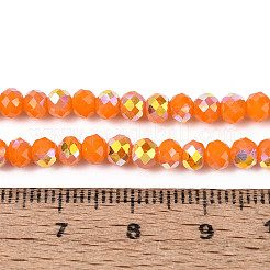 Нити из непрозрачных стеклянных бусин-ронделей с цветным покрытием ab&nbsp;EGLA-T029-4mm-09F