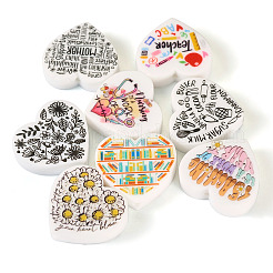 8 шт. 8 стильных силиконовых фокусных бусины в форме сердца SIL-TA0001-70