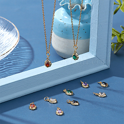 10 шт. 5 цвета латунные подвески с микропаве и кубическим цирконием&nbsp;KK-BBC0002-76