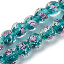 Светящиеся бусины ручной работы из искусственного песка в технике лэмпворк LAMP-B028-03P-10mm