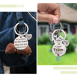 4 шт. 4 стиля 201 брелок-подвеска из нержавеющей стали&nbsp;KEYC-SP0001-42