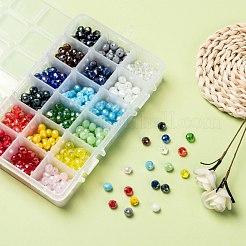 18 цветные гальванические стеклянные бусины&nbsp;EGLA-JP0002-03B-8mm