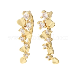Boucles d'oreilles en laiton micro pavé de zircons cubiques&nbsp;LS-KK-CBAA351-03G