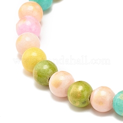 Bracelets stretch naturels en jade&nbsp;BJEW-JB07789-02