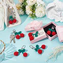 6 шт. вишневая шерстяная вязка подвеска украшения&nbsp;HJEW-CP0001-18P