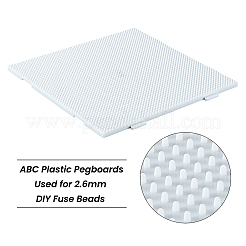 DIYのヒューズビーズセット  耐熱アイロンペーパー付き  2.6mm DIYヒューズビーズに使用されるピンセットとABCプラスチックペグボード  正方形  ホワイト  150x150x0.1mm  145x145x6mm  130x35x11mm&nbsp;DIY-PH0028-01