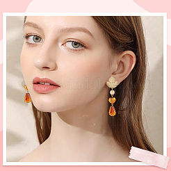 4 пара латунных сережек-гвоздиков&nbsp;KK-BBC0019-95A