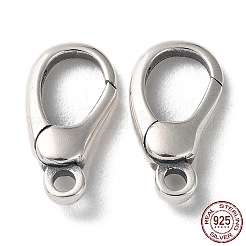 タイスターリングシルバーカニカン925個  スタンプ925個付き  アンティークシルバー  14x7x3mm  穴：1.6mm&nbsp;STER-D003-36P
