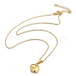 Ожерелья из нержавеющей стали 304 с подвеской в виде слона NJEW-S439-07G