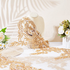 2 ярд полиэстеровой кружевной отделки с цветочной вышивкой&nbsp;DIY-WH0661-27C