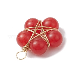 3 pendentif étoile perlé en jade malaisien naturel (teint) et jade blanc et onyx noir (teint et chauffé) de 3 couleurs&nbsp;PALLOY-JF03144